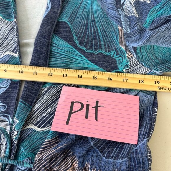 Chico’s Flowing Petals Lightweight Open Front Mermaid Print Jacket Size Small - Picture 12 of 16